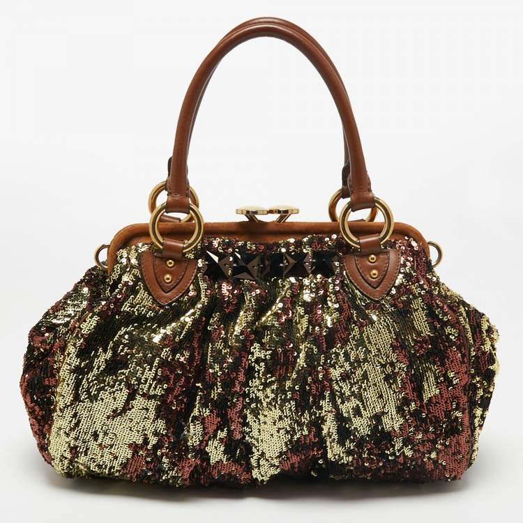 Pre Owned Marc Jacobs Multicolor Sequins And Suede New York Rocker Stam Shoulder Bag