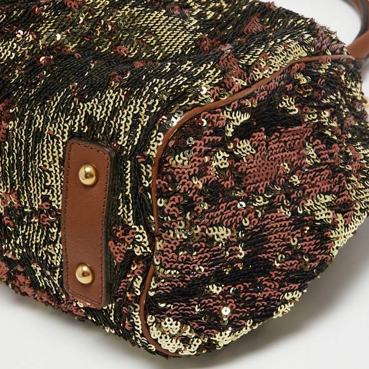 Pre Owned Marc Jacobs Multicolor Sequins And Suede New York Rocker Stam Shoulder Bag