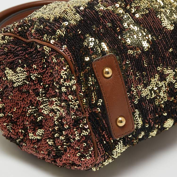 Pre Owned Marc Jacobs Multicolor Sequins And Suede New York Rocker Stam Shoulder Bag