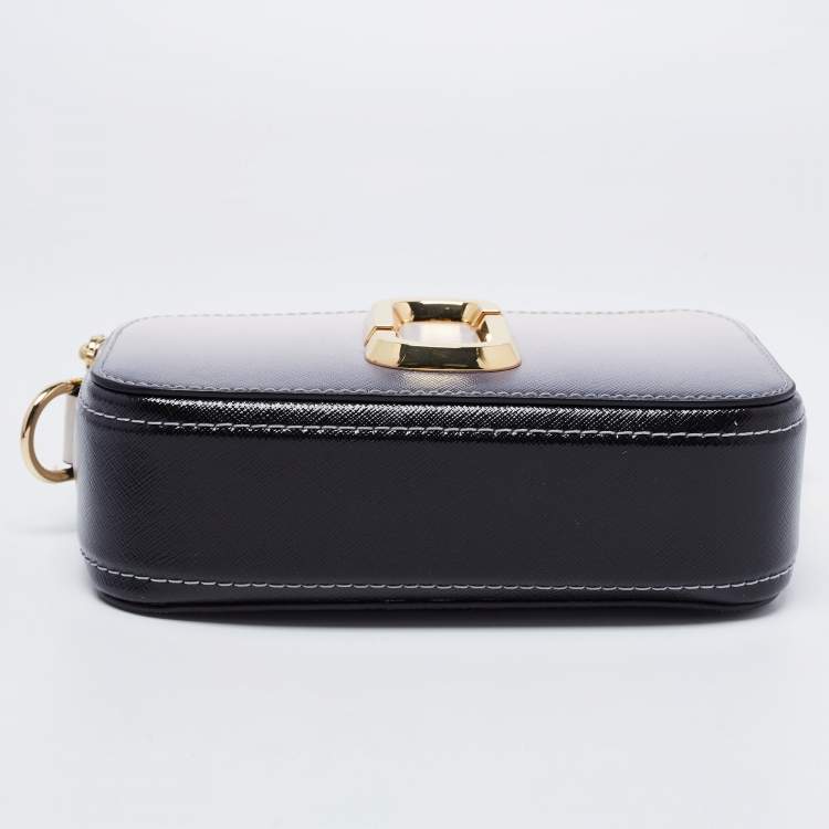 مملوكة مسبقًا Marc Jacobs White/Grey Leather Resin Handle Snapshot CrossBody Bag