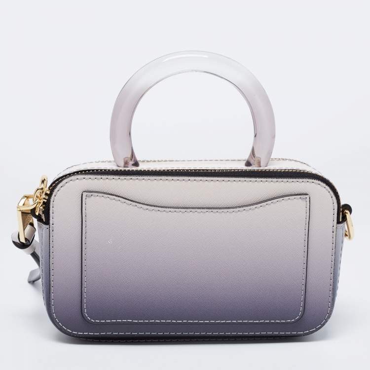 مملوكة مسبقًا Marc Jacobs White/Grey Leather Resin Handle Snapshot CrossBody Bag