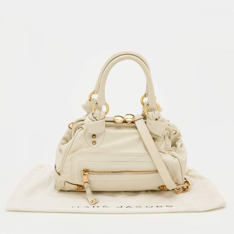 Pre Owned Marc Jacobs Off White Leather Stam Satchel