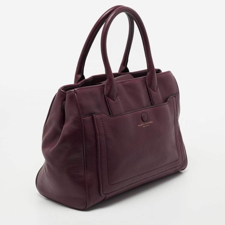 Pre Owned Marc Jacobs Burgundy Leather Empire City Satchel