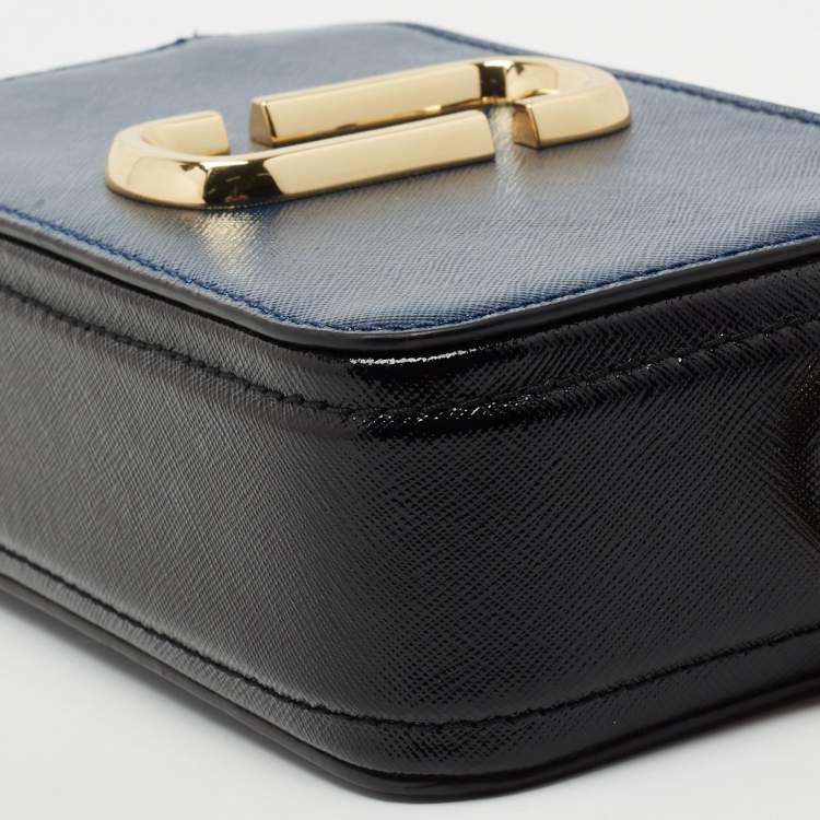 Pre Owned Marc Jacobs Two Tone Blue Leather Snapshot Crossbody Bag