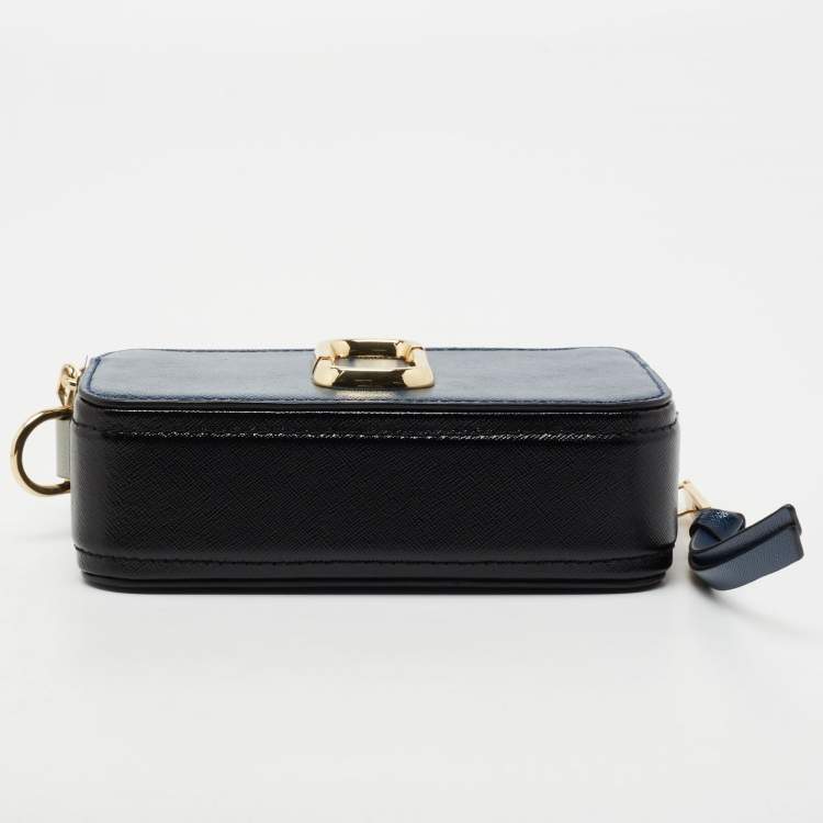 Pre Owned Marc Jacobs Two Tone Blue Leather Snapshot Crossbody Bag
