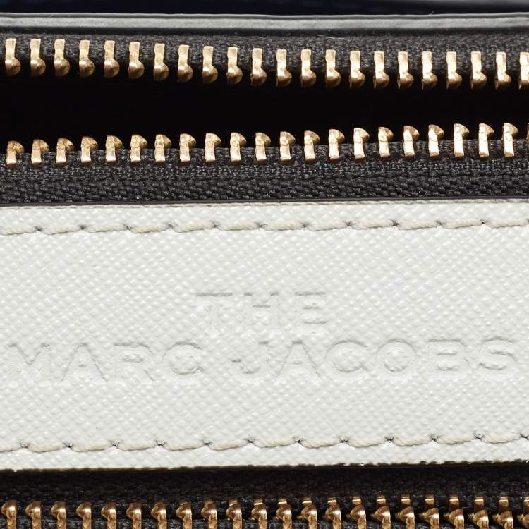 Pre Owned Marc Jacobs Two Tone Blue Leather Snapshot Crossbody Bag