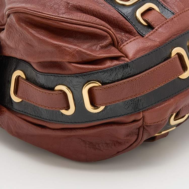 Pre Owned Marc Jacobs Brown/Black Leather Satchel