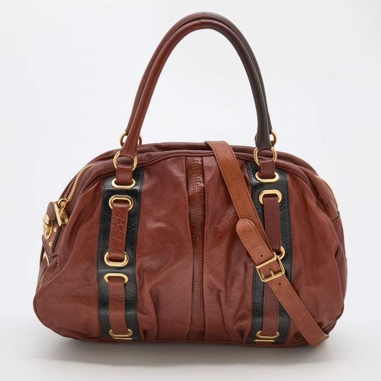 Pre Owned Marc Jacobs Brown/Black Leather Satchel