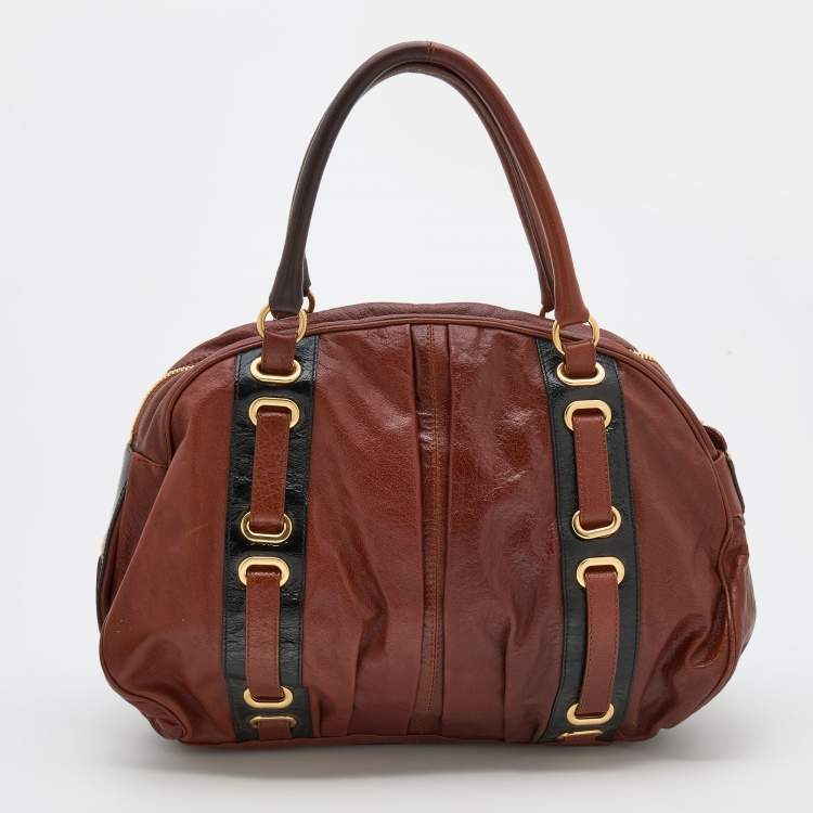 Pre Owned Marc Jacobs Brown/Black Leather Satchel