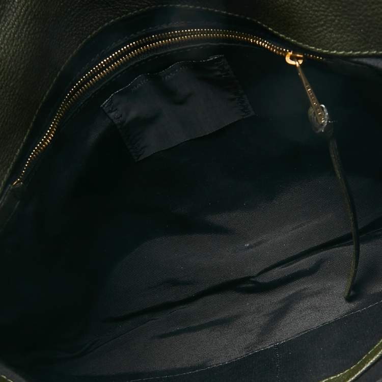 مملوكة مسبقًا Marc Jacobs Dark Green Studded Leather Flap Shoulder Bag