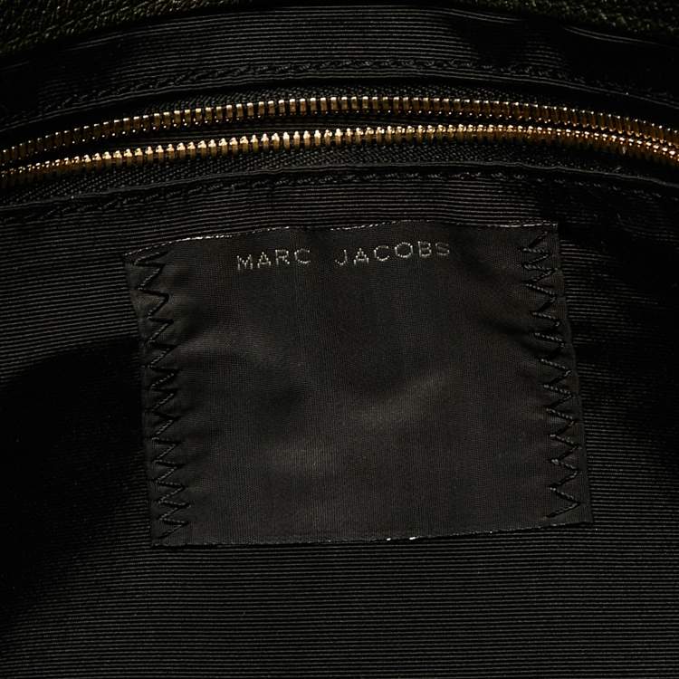 مملوكة مسبقًا Marc Jacobs Dark Green Studded Leather Flap Shoulder Bag