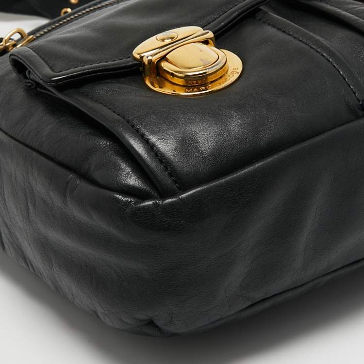 Pre Owned Marc Jacobs Black Leather Multipocket Shoulder Bag