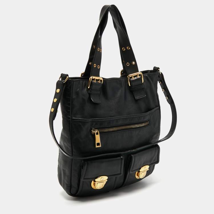Pre Owned Marc Jacobs Black Leather Multipocket Shoulder Bag