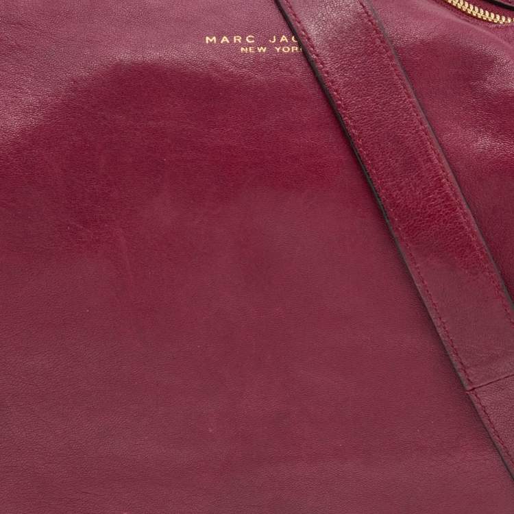 Pre Owned Marc Jacobs Burgundy Leather Lace Nomad Hobo