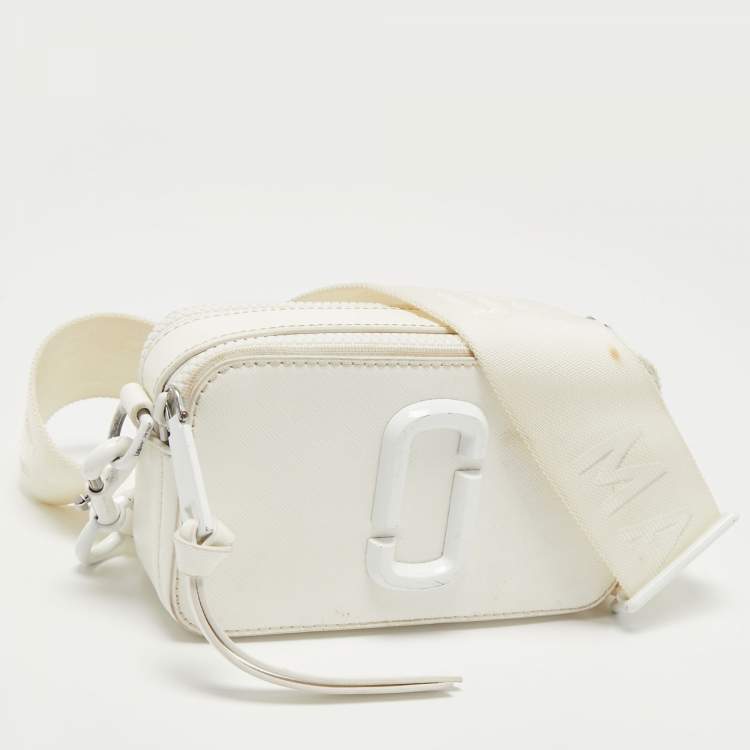 Pre Owned Marc Jacobs White Leather Snapshot Camera Crossbody Bag