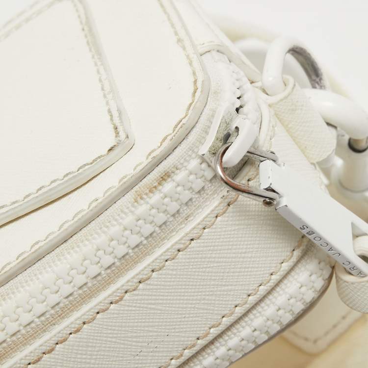 Pre Owned Marc Jacobs White Leather Snapshot Camera Crossbody Bag
