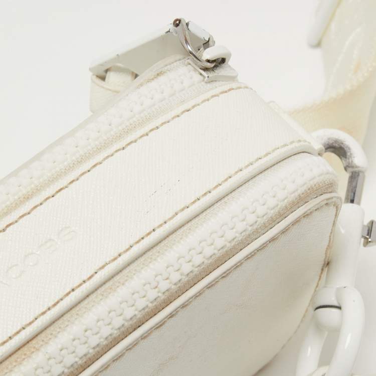 Pre Owned Marc Jacobs White Leather Snapshot Camera Crossbody Bag