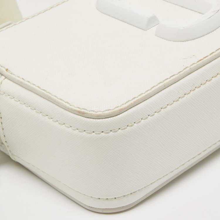 Pre Owned Marc Jacobs White Leather Snapshot Camera Crossbody Bag