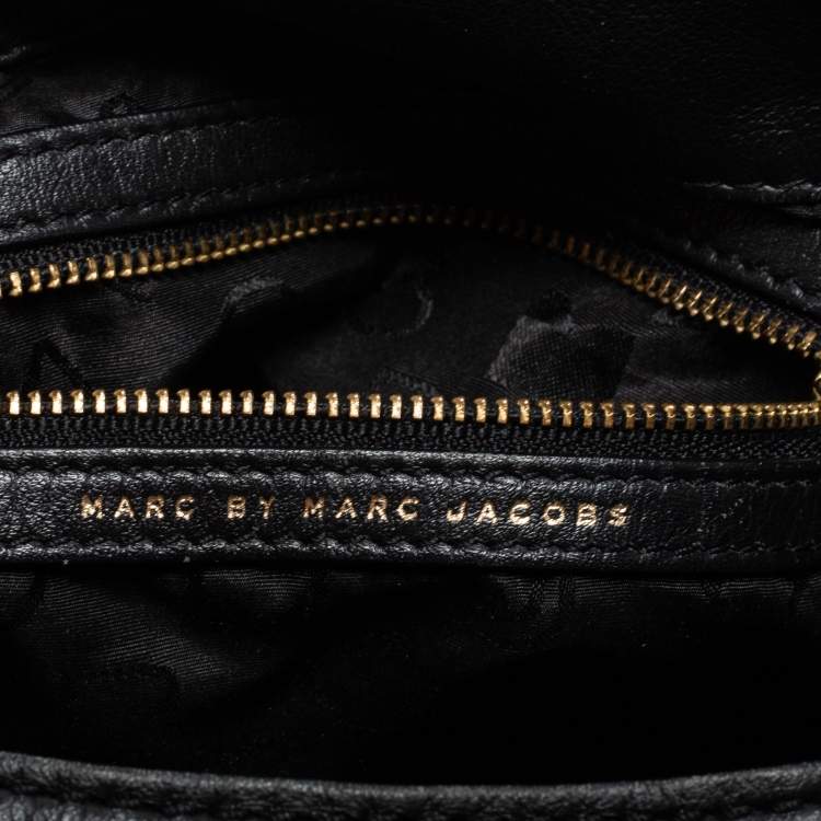 Pre Owned Marc Jacobs Black Leather Petal to the Metal Natasha Bird Shoulder Bag