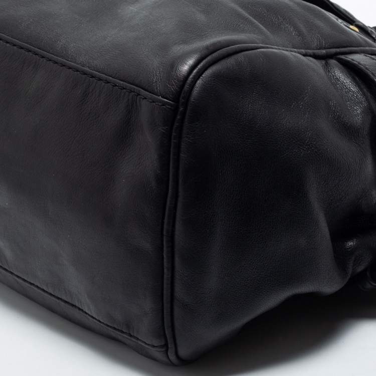 Pre Owned Marc Jacobs Black Leather Petal to the Metal Natasha Bird Shoulder Bag