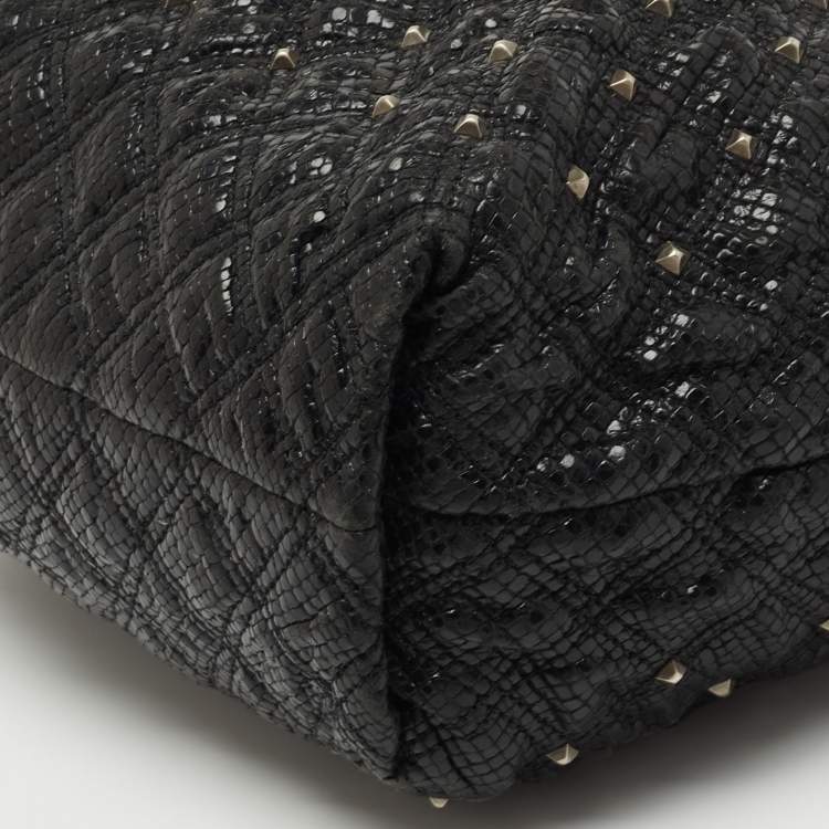 Pre Owned Marc Jacobs Black Leather Embellished Shoulder Bag