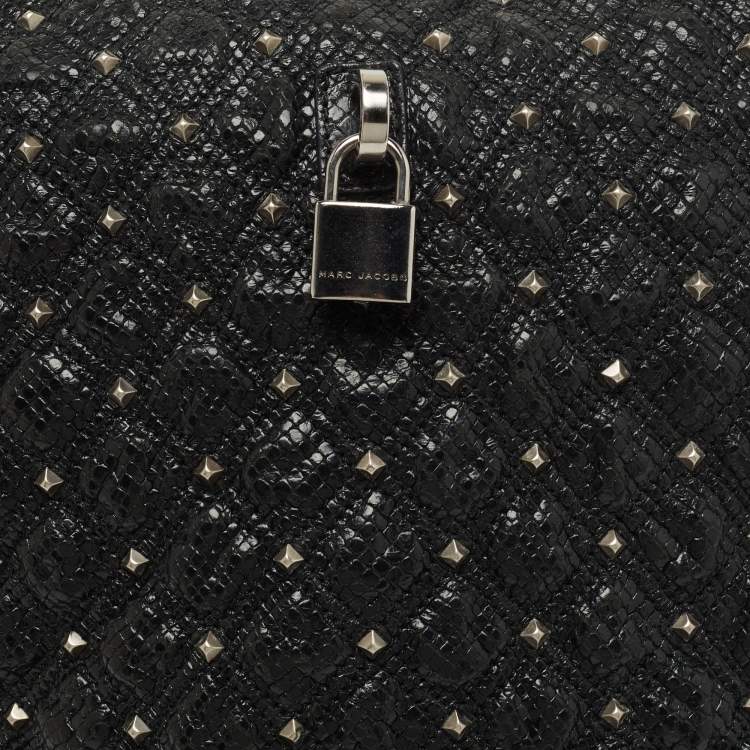Pre Owned Marc Jacobs Black Leather Embellished Shoulder Bag