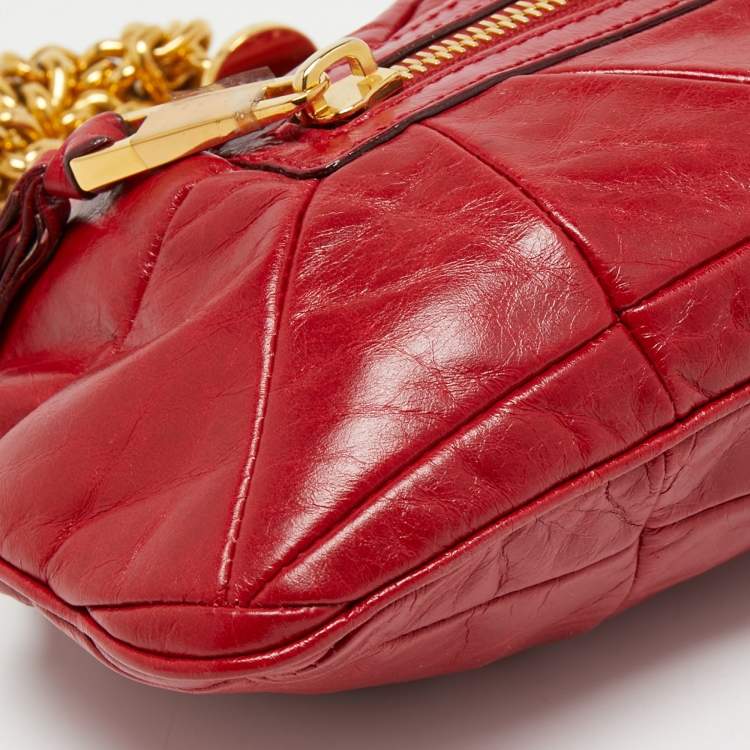 Pre Owned Marc Jacobs Red Quilted Leather Little Stam Shoulder Bag