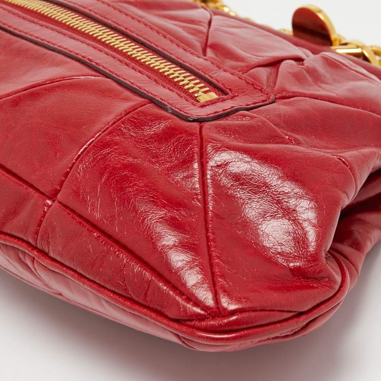 Pre Owned Marc Jacobs Red Quilted Leather Little Stam Shoulder Bag