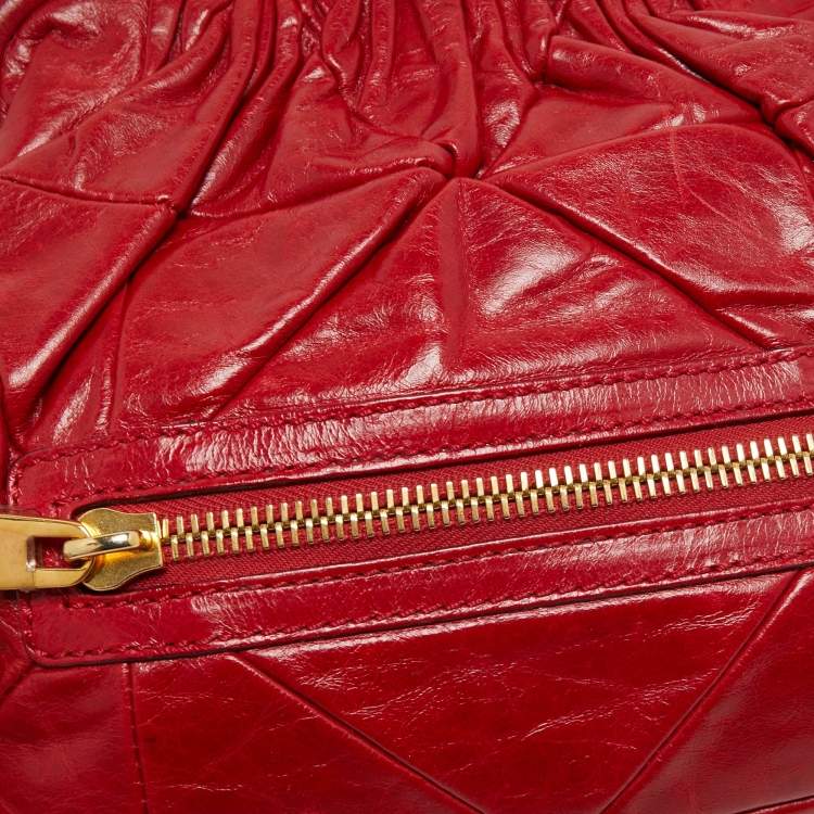 Pre Owned Marc Jacobs Red Quilted Leather Little Stam Shoulder Bag