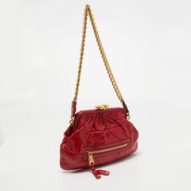 Pre Owned Marc Jacobs Red Quilted Leather Little Stam Shoulder Bag