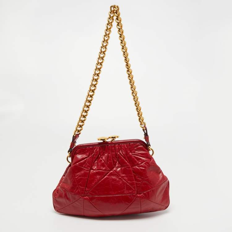 Pre Owned Marc Jacobs Red Quilted Leather Little Stam Shoulder Bag