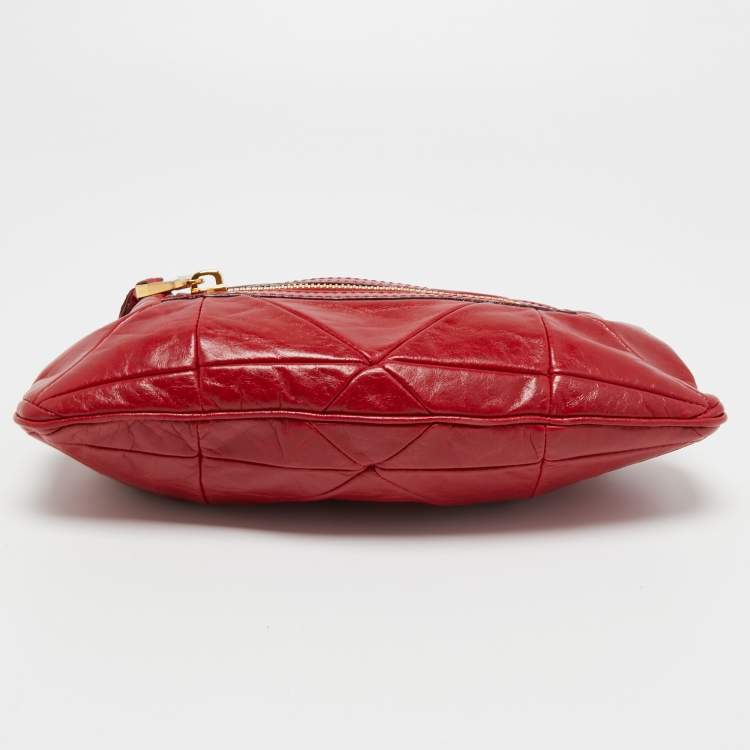 Pre Owned Marc Jacobs Red Quilted Leather Little Stam Shoulder Bag