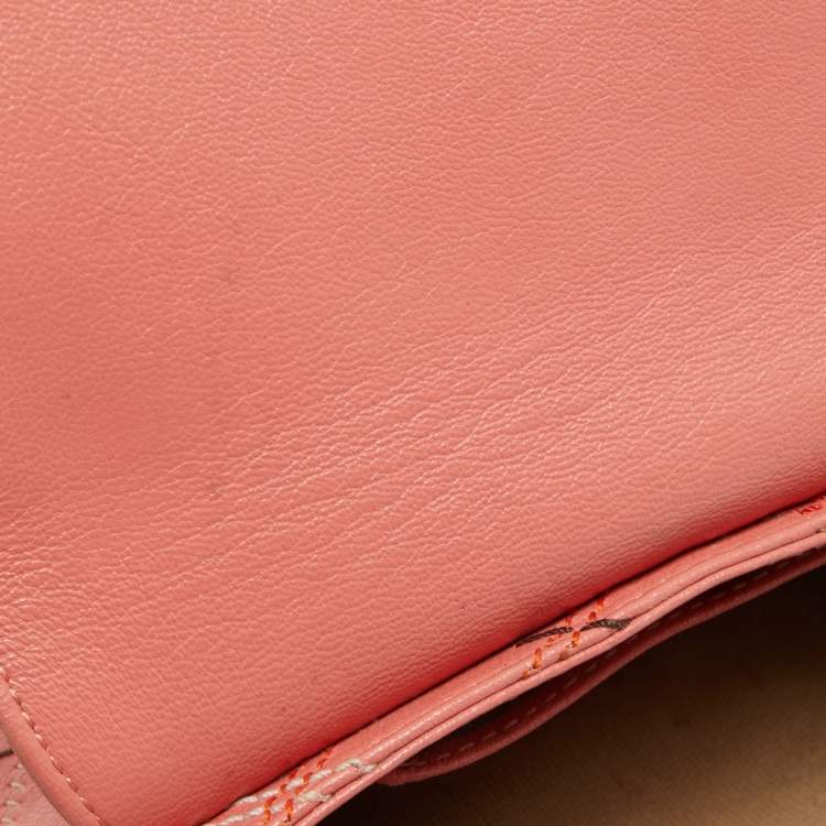 Pre Owned Marc Jacobs Peach Quilted Leather Flap Crossbody Bag
