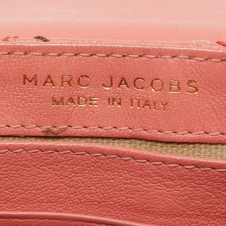 Pre Owned Marc Jacobs Peach Quilted Leather Flap Crossbody Bag