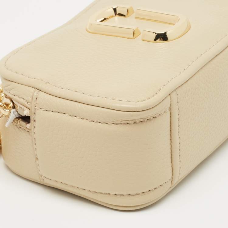 Pre Owned Marc Jacobs Beige Leather The Glam Shot Chain Crossbody Bag