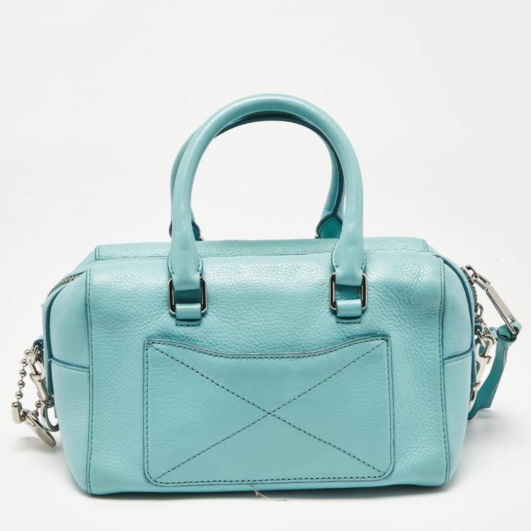 Pre Owned Marc Jacobs Blue Leather Recruit Bauletto Boston Bag