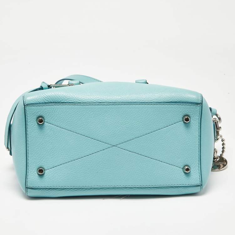 Pre Owned Marc Jacobs Blue Leather Recruit Bauletto Boston Bag