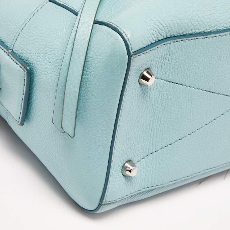 Pre Owned Marc Jacobs Blue Leather Recruit Bauletto Boston Bag