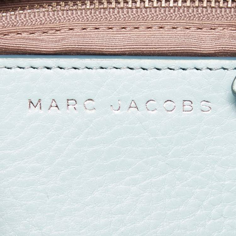 Pre Owned Marc Jacobs Blue Leather Recruit Bauletto Boston Bag