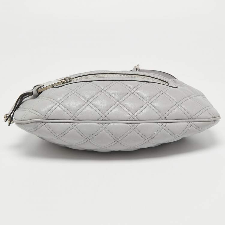 Pre Owned Marc Jacobs Grey Quilted Leather Little Stam Shoulder Bag
