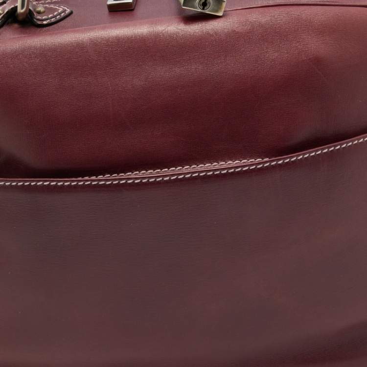 Pre Owned Marc Jacobs Burgundy Leather The Venetia Bowler Bag
