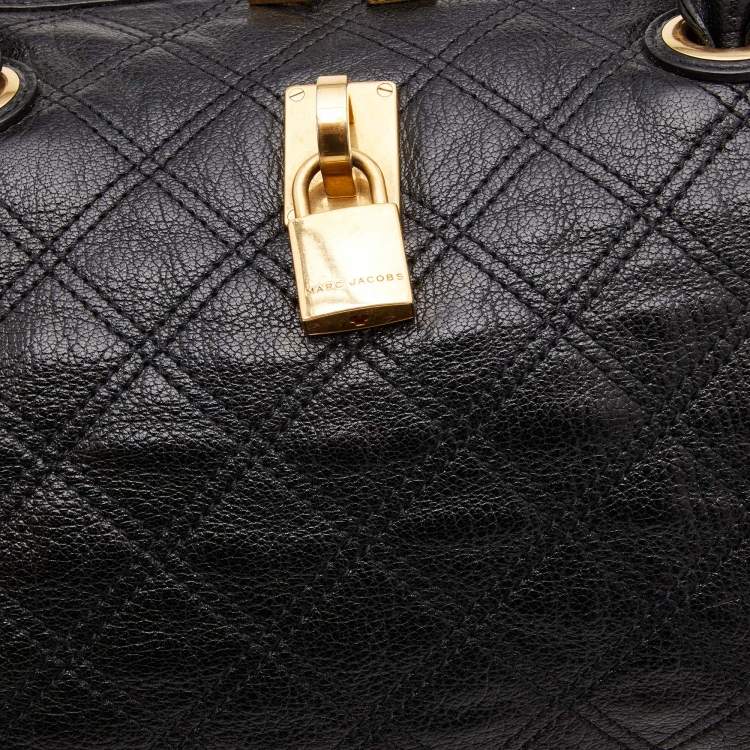 Pre Owned Marc Jacobs Black Quilted Leather Glam Satchel