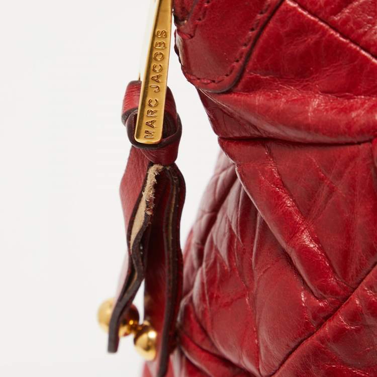 Pre Owned Marc Jacobs Red Quilted Leather Chain Satchel
