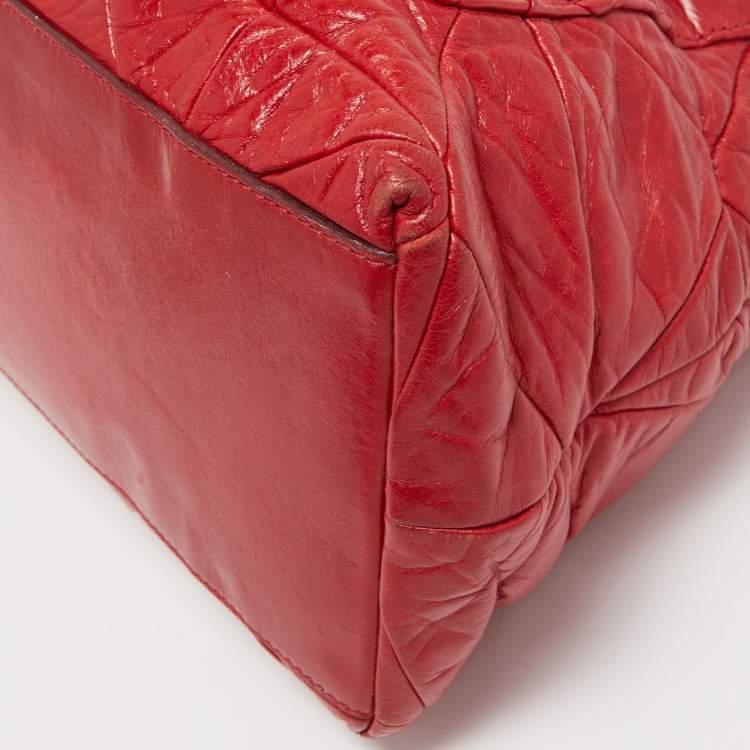Pre Owned Marc Jacobs Red Quilted Leather Chain Satchel