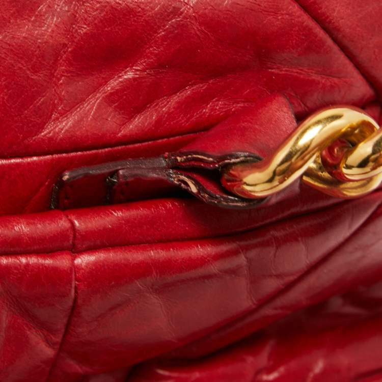 Pre Owned Marc Jacobs Red Quilted Leather Chain Satchel