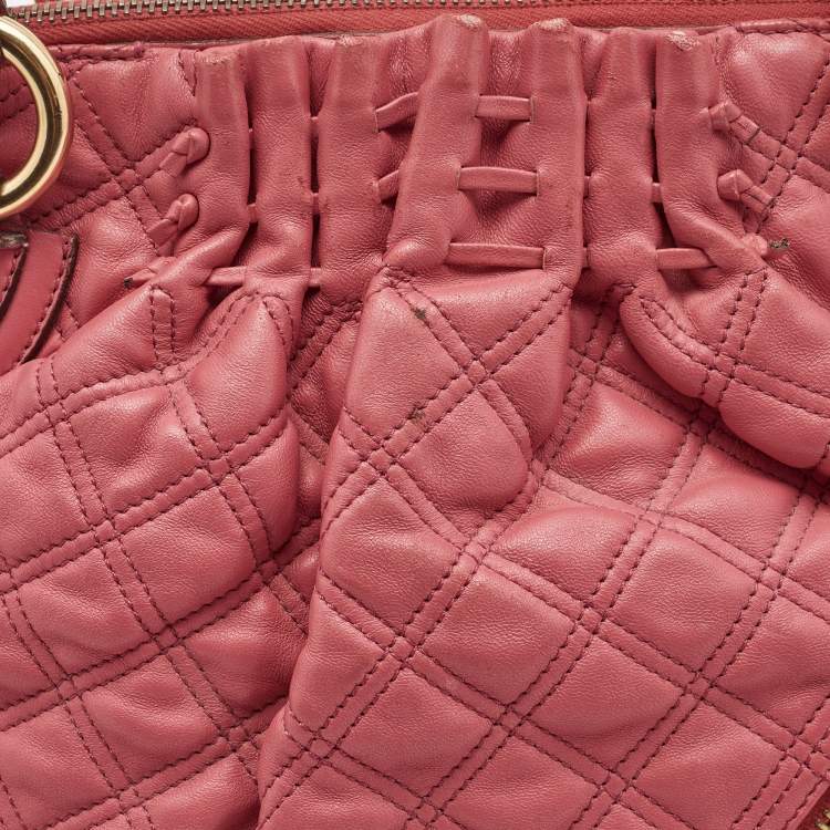 Pre Owned Marc Jacobs Pink Quilted Leather Cecilia Shoulder Bag