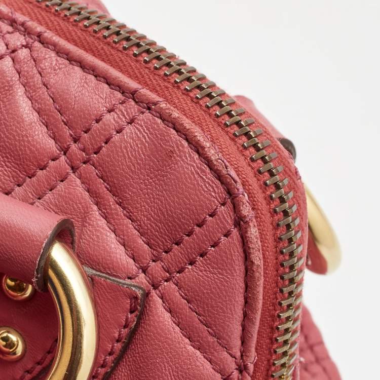 Pre Owned Marc Jacobs Pink Quilted Leather Cecilia Shoulder Bag