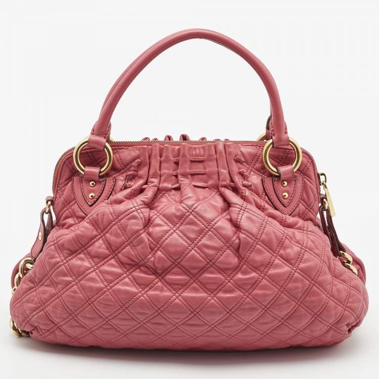Pre Owned Marc Jacobs Pink Quilted Leather Cecilia Shoulder Bag