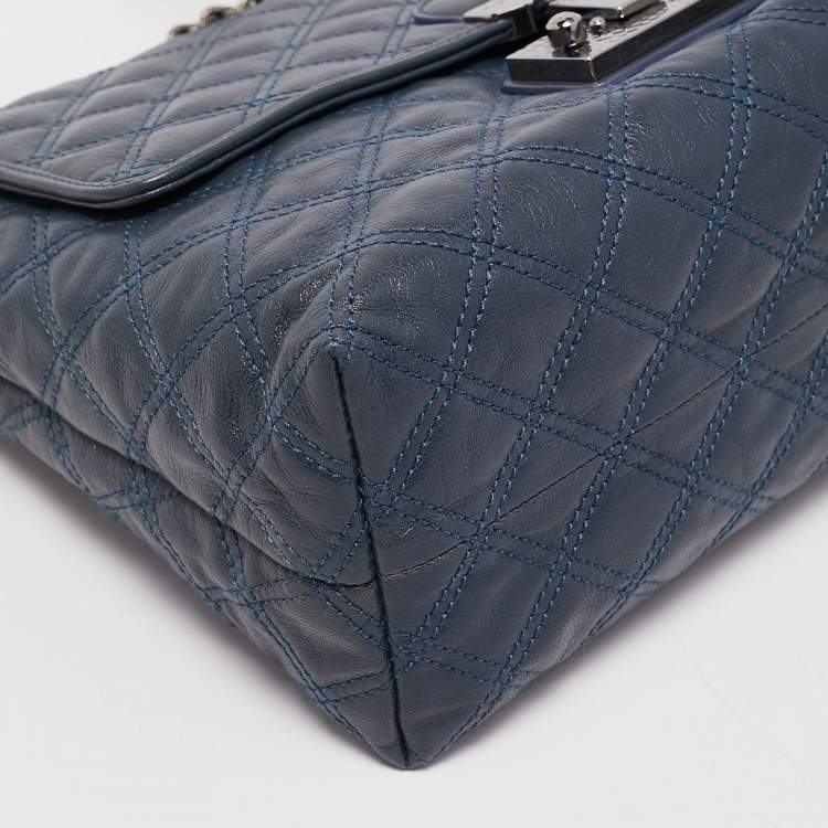 Pre Owned Marc Jacobs Nautical Blue Quilted Leather The XL Single Shoulder Bag