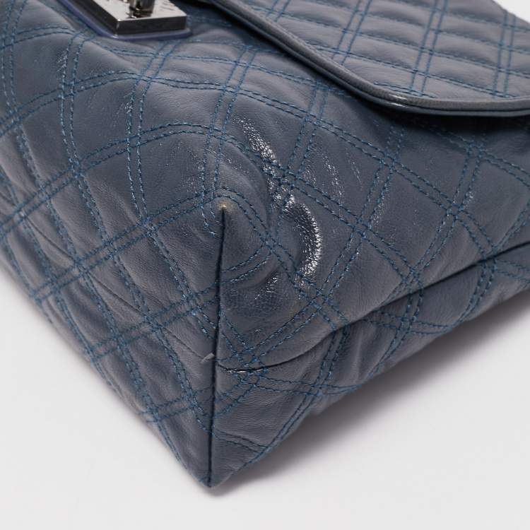 Pre Owned Marc Jacobs Nautical Blue Quilted Leather The XL Single Shoulder Bag